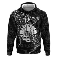 French Polynesia Manta Ray Tattoo Zip Hoodie Tahiti Hahalua Turtle Shark Black Color LT14 Pullover Hoodie Black - Polynesian Pride