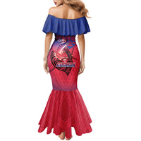 Guam Blue Marlin Fishing Family Matching Mermaid Dress and Hawaiian Shirt Guahan Fish Hook Tattoo LT14 - Polynesian Pride