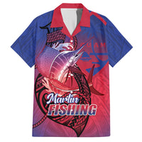 Guam Blue Marlin Fishing Hawaiian Shirt Guahan Fish Hook Tattoo