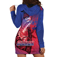 Guam Blue Marlin Fishing Hoodie Dress Guahan Fish Hook Tattoo LT14 - Polynesian Pride