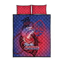 Guam Blue Marlin Fishing Quilt Bed Set Guahan Fish Hook Tattoo