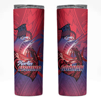Guam Blue Marlin Fishing Skinny Tumbler Guahan Fish Hook Tattoo LT14 Blue - Polynesian Pride