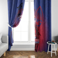 Guam Blue Marlin Fishing Window Curtain Guahan Fish Hook Tattoo