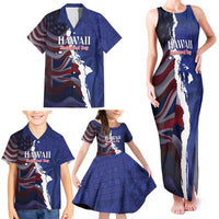Personalized Hawaii Statehood Day Family Matching Tank Maxi Dress and Hawaiian Shirt 66th Anniversary LT14 - Polynesian Pride