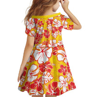 Yellow Hawaii Hibiscus Family Matching Off Shoulder Maxi Dress and Hawaiian Shirt Tropical Flowers Seamless Pattern LT14 - Polynesian Pride