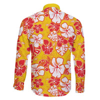Yellow Hawaii Hibiscus Family Matching Tank Maxi Dress and Hawaiian Shirt Tropical Flowers Seamless Pattern LT14 - Polynesian Pride