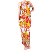 Yellow Hawaii Hibiscus Family Matching Tank Maxi Dress and Hawaiian Shirt Tropical Flowers Seamless Pattern LT14 Mom's Dress Yellow - Polynesian Pride