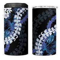 Polu Aloha Hawaii Lei 4 in 1 Can Cooler Tumbler Tropical Flowers Elegant Vibe LT14 One Size: 16 oz Blue - Polynesian Pride