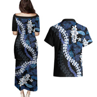 Polu Aloha Hawaii Lei Couples Matching Puletasi and Hawaiian Shirt Tropical Flowers Elegant Vibe LT14 - Polynesian Pride