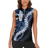 Polu Aloha Hawaii Lei Women Sleeveless Polo Shirt Tropical Flowers Elegant Vibe LT14 - Polynesian Pride
