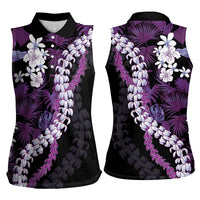 Poni Aloha Hawaii Lei Women Sleeveless Polo Shirt Tropical Flowers Elegant Vibe LT14 - Polynesian Pride