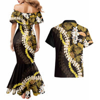 Kula Aloha Hawaii Lei Couples Matching Mermaid Dress and Hawaiian Shirt Tropical Flowers Elegant Vibe LT14 - Polynesian Pride