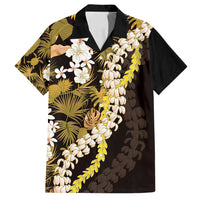 Kula Aloha Hawaii Lei Family Matching Summer Maxi Dress and Hawaiian Shirt Tropical Flowers Elegant Vibe LT14 Dad's Shirt - Short Sleeve Gold - Polynesian Pride