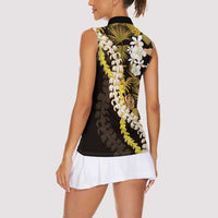 Kula Aloha Hawaii Lei Women Sleeveless Polo Shirt Tropical Flowers Elegant Vibe LT14 - Polynesian Pride