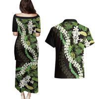 Omaomao Aloha Hawaii Lei Couples Matching Puletasi and Hawaiian Shirt Tropical Flowers Elegant Vibe LT14 - Polynesian Pride