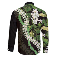 Omaomao Aloha Hawaii Lei Family Matching Long Sleeve Bodycon Dress and Hawaiian Shirt Tropical Flowers Elegant Vibe LT14 - Polynesian Pride