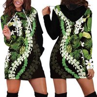 Omaomao Aloha Hawaii Lei Hoodie Dress Tropical Flowers Elegant Vibe LT14 - Polynesian Pride