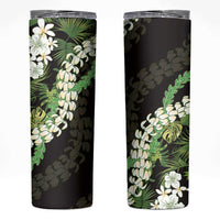Omaomao Aloha Hawaii Lei Skinny Tumbler Tropical Flowers Elegant Vibe LT14 Green - Polynesian Pride