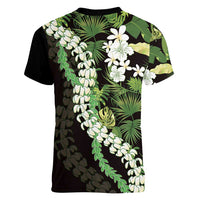 Omaomao Aloha Hawaii Lei Women V-Neck T-Shirt Tropical Flowers Elegant Vibe LT14 - Polynesian Pride