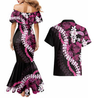 Akala Aloha Hawaii Lei Couples Matching Mermaid Dress and Hawaiian Shirt Tropical Flowers Elegant Vibe LT14 - Polynesian Pride
