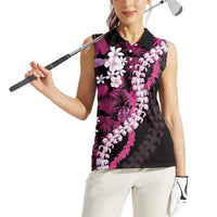 Akala Aloha Hawaii Lei Women Sleeveless Polo Shirt Tropical Flowers Elegant Vibe LT14 - Polynesian Pride