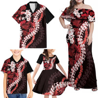 Ulaula Aloha Hawaii Lei Family Matching Off Shoulder Maxi Dress and Hawaiian Shirt Tropical Flowers Elegant Vibe LT14 - Polynesian Pride