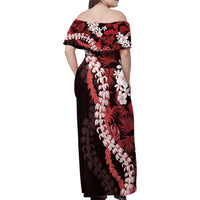 Ulaula Aloha Hawaii Lei Family Matching Off Shoulder Maxi Dress and Hawaiian Shirt Tropical Flowers Elegant Vibe LT14 - Polynesian Pride