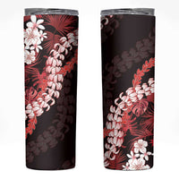 Ulaula Aloha Hawaii Lei Skinny Tumbler Tropical Flowers Elegant Vibe LT14 Red - Polynesian Pride