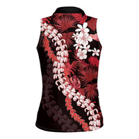 Ulaula Aloha Hawaii Lei Women Sleeveless Polo Shirt Tropical Flowers Elegant Vibe LT14 - Polynesian Pride