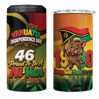 Vanuatu Independence Day 4 in 1 Can Cooler Tumbler Chibi Boar Proud To Be A Ni-Van LT14 One Size: 16 oz Multicolor - Polynesian Pride