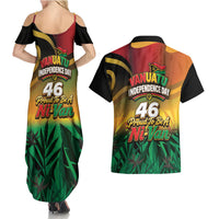 Vanuatu Independence Day Couples Matching Summer Maxi Dress and Hawaiian Shirt Chibi Boar Proud To Be A Ni-Van LT14 - Polynesian Pride