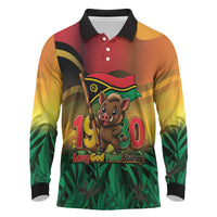 Vanuatu Independence Day Long Sleeve Polo Shirt Chibi Boar Proud To Be A Ni-Van LT14 Multicolor - Polynesian Pride