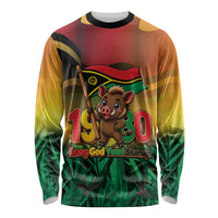 Vanuatu Independence Day Long Sleeve Shirt Chibi Boar Proud To Be A Ni-Van LT14 Unisex Multicolor - Polynesian Pride