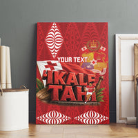 Tonga Rugby Custom Canvas Wall Art 2026 Go Ikale Tahi Ngatu Pattern LT14 - Polynesian Pride