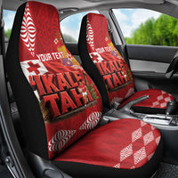 Tonga Rugby Custom Car Seat Cover 2026 Go Ikale Tahi Ngatu Pattern LT14 - Polynesian Pride