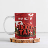 Tonga Rugby Custom Ceramic Mug 2026 Go Ikale Tahi Ngatu Pattern LT14 Red - Polynesian Pride