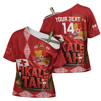 Tonga Rugby Custom Cross Shoulder Shirt 2026 Go Ikale Tahi Ngatu Pattern LT14 - Polynesian Pride