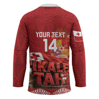 Tonga Rugby Custom Hockey Jersey 2026 Go Ikale Tahi Ngatu Pattern LT14 - Polynesian Pride