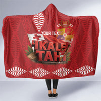 Tonga Rugby Custom Hooded Blanket 2026 Go Ikale Tahi Ngatu Pattern LT14 One Size Red - Polynesian Pride