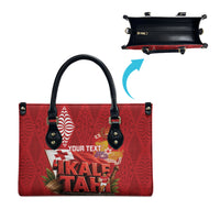 Tonga Rugby Custom Leather Bag 2026 Go Ikale Tahi Ngatu Pattern LT14 - Polynesian Pride