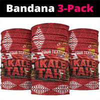 Tonga Rugby Custom Neck Gaiter 2026 Go Ikale Tahi Ngatu Pattern LT14 package One Size: 25*50cm Red - Polynesian Pride