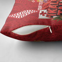 Tonga Rugby Custom Pillow Cover 2026 Go Ikale Tahi Ngatu Pattern LT14 - Polynesian Pride