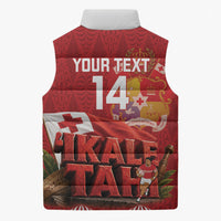 Tonga Rugby Custom Sleeveless Puffer Jacket 2026 Go Ikale Tahi Ngatu Pattern LT14 - Polynesian Pride