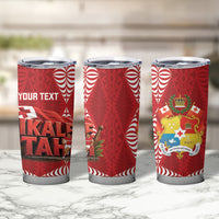 Tonga Rugby Custom Tumbler Cup 2026 Go Ikale Tahi Ngatu Pattern LT14 - Polynesian Pride