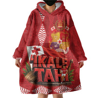 Tonga Rugby Custom Wearable Blanket Hoodie 2026 Go Ikale Tahi Ngatu Pattern LT14 - Polynesian Pride