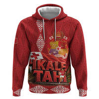 Tonga Rugby Custom Zip Hoodie 2026 Go Ikale Tahi Ngatu Pattern LT14 Pullover Hoodie Red - Polynesian Pride