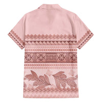 Pastel Pink Samoa Siapo Teuila Flowers Family Matching Summer Maxi Dress and Hawaiian Shirt LT14 - Polynesian Pride