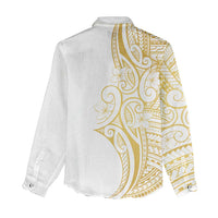 Polynesia White Sunday Women Casual Shirt Plumeria Polynesian Tribal Gold Color LT14 - Polynesian Pride