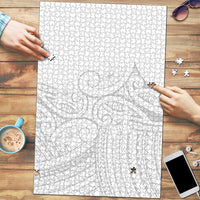 Polynesia White Sunday Puzzle Plumeria Polynesian Tribal Grey Color - Polynesian Pride
