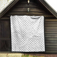 Polynesia White Sunday Quilt Plumeria Polynesian Tribal Grey Color - Polynesian Pride